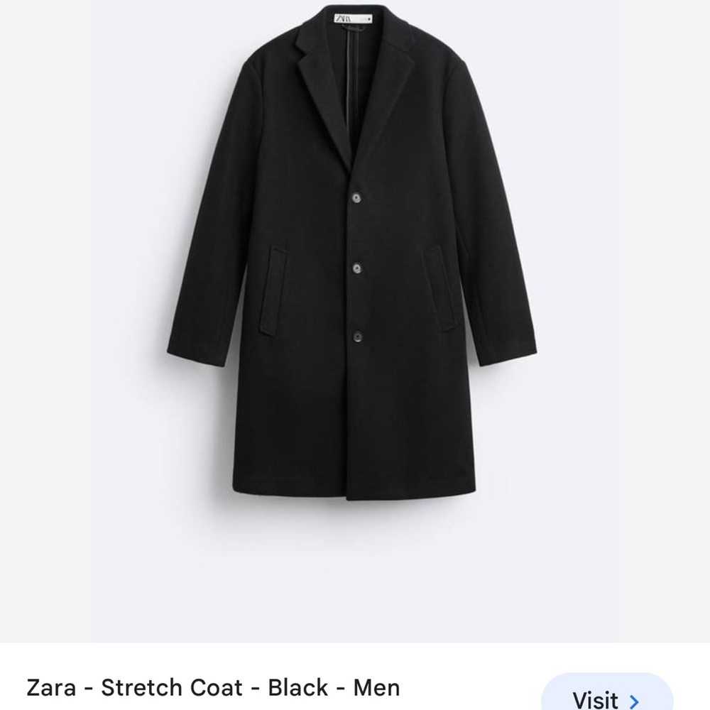 Men’s Zara black peacoat